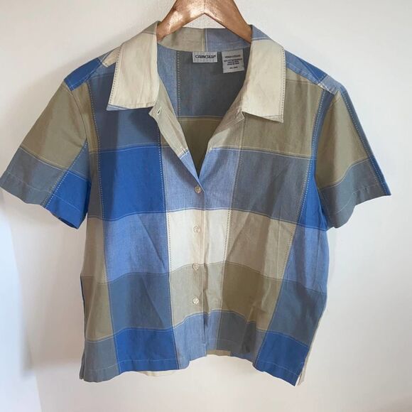 Vintage - Cabin Creek - Plaid pattern button up short sleeve - Picture 6 of 6
